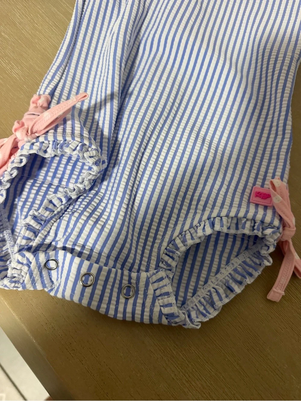 Ruffle butts seersucker swim